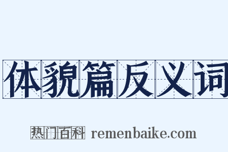 体貌篇反义词是什么意思的图片